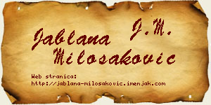Jablana Milošaković vizit kartica